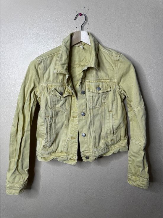 Free People Other - Free People Womens S Yellow Denim Trucker Jacket 100% Cotton